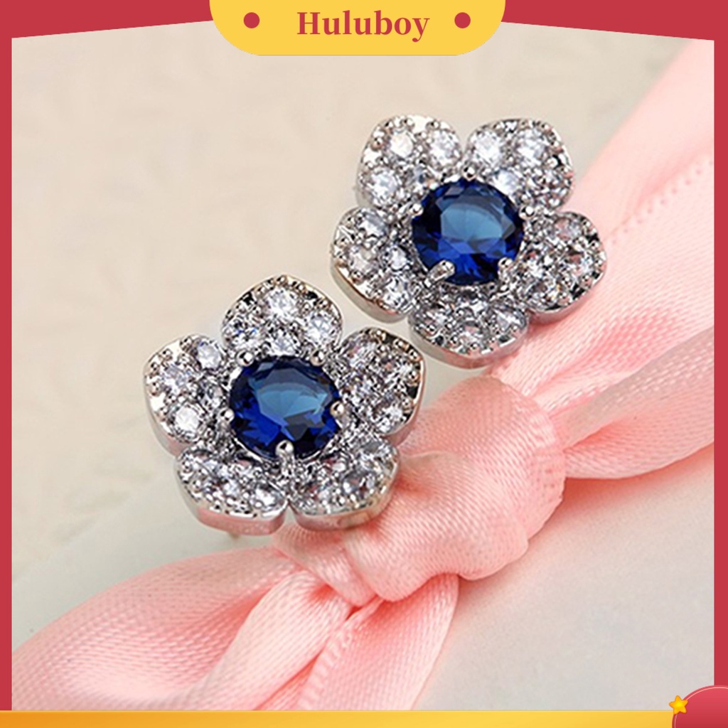 {Ready Stock} Anting Tusuk Bentuk Bunga Desain Alloy Menawan Berlian Imitasi Hias Ear Studs Untuk Wanita