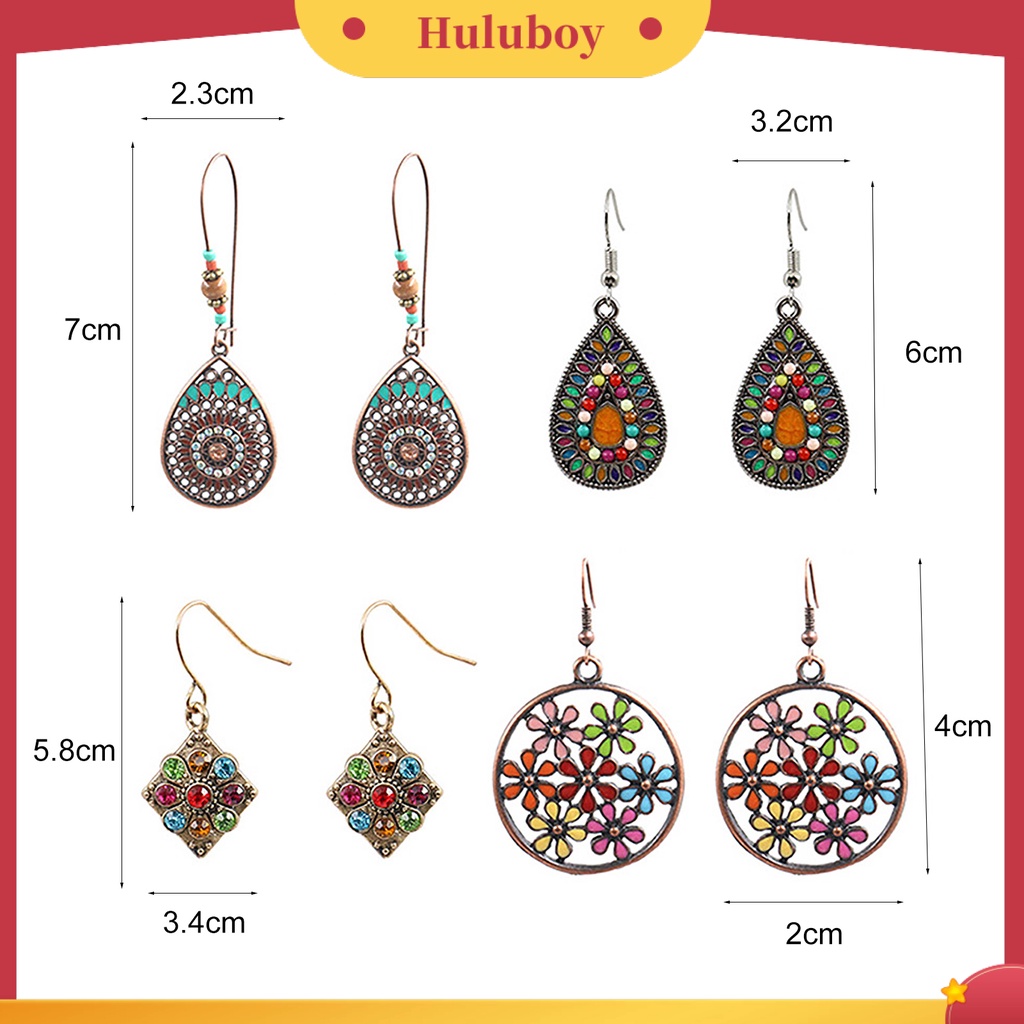 {Ready Stock} Anting Retro Bohemian Vintage Ear Ring Menjuntai Eardrop Untuk Ruang Ganti
