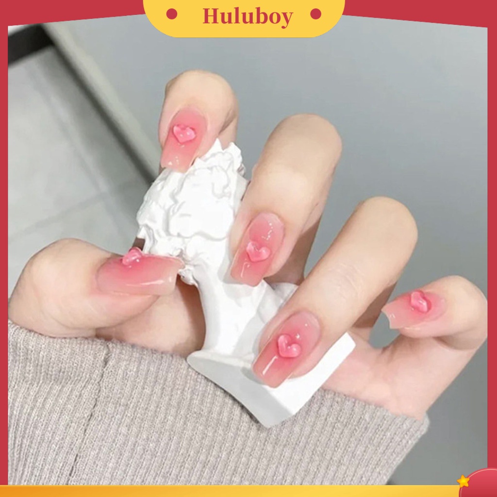 {In Stock} 100Pcs/tas Aksesoris Kuku Fleksibel Pengerjaan Halus Resin 3D Bentuk Hati DIY Nail Art Charm Untuk Rumah