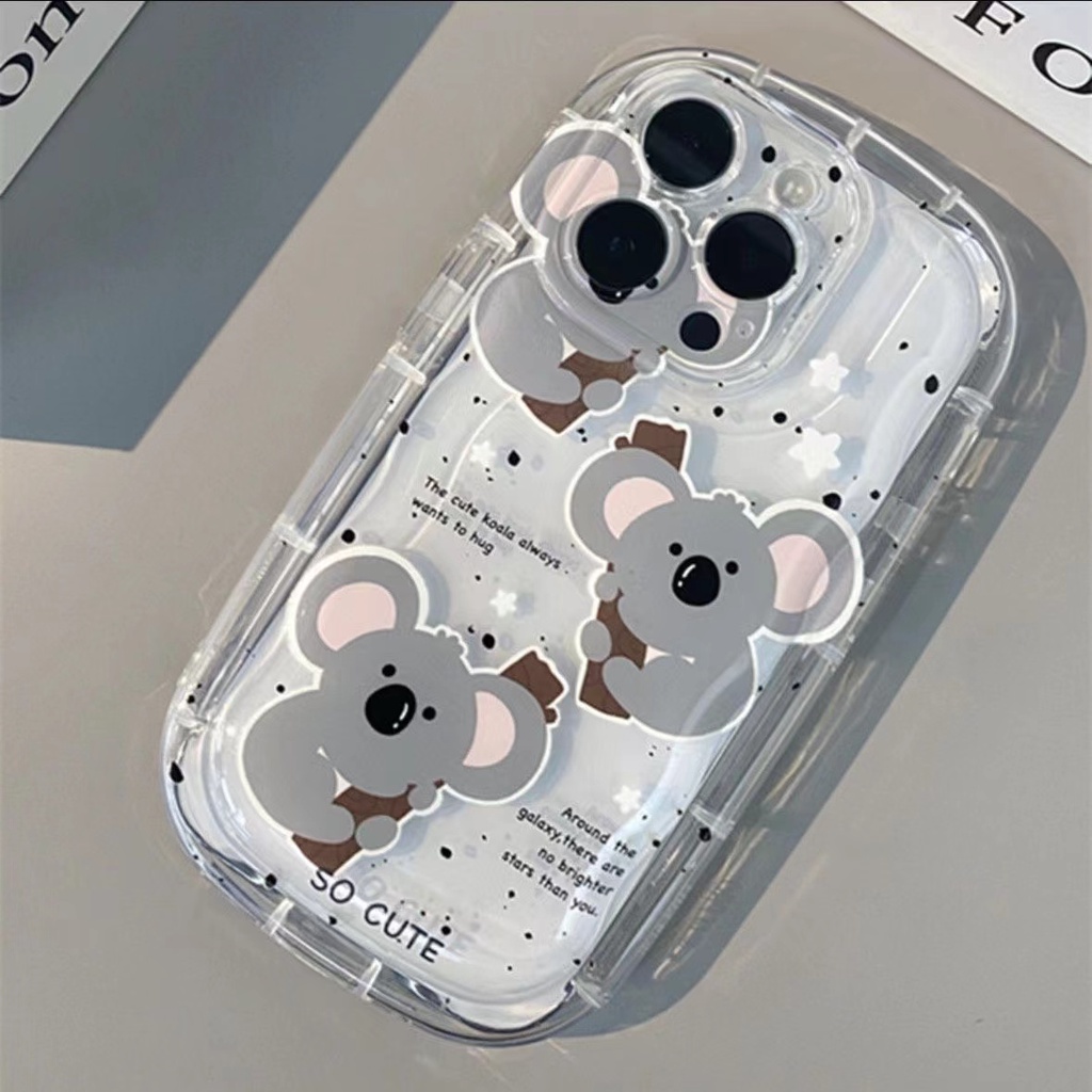 IPHONE Koala Lucu Casing Transparan Kompatibel Untuk Iphone14 13 12 11 Pro Max XS X Xr8 +7Plus Silikon Lembut Shockproof Casing Ponsel Cover Cell Precticer