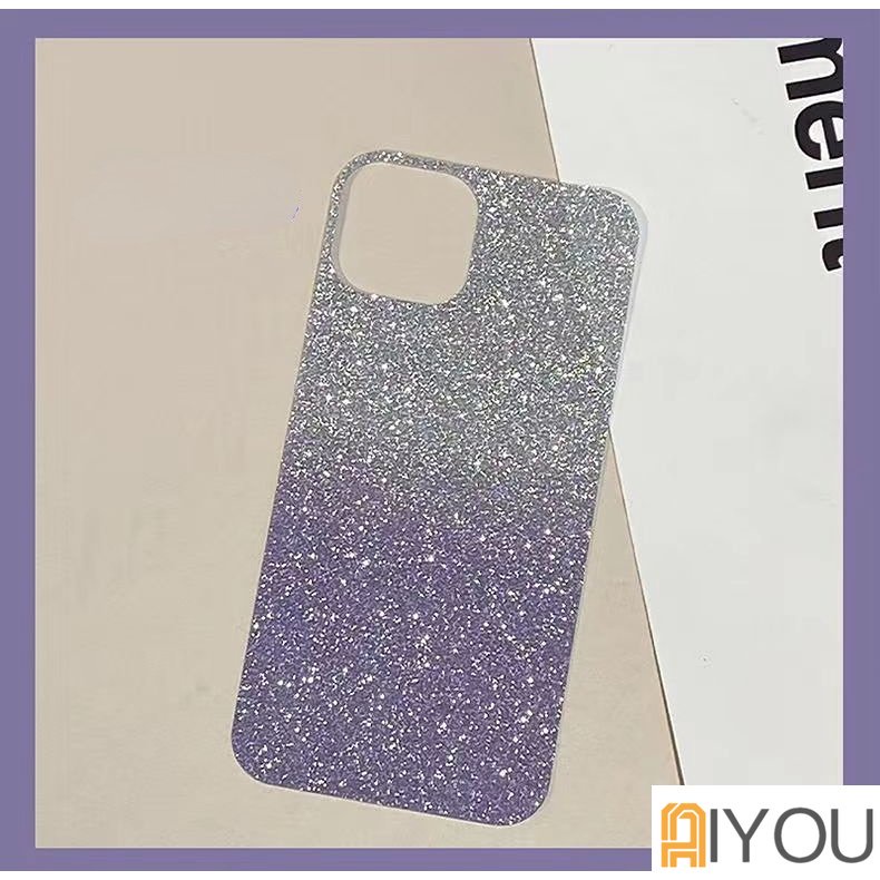 IPHONE Stiker Hp Laser Untuk Iphone13 14 11 Pro Max Gradiasi Glitter Rainbow Phone Case Dekorasi Kertas Untuk Iphone12 13Pro 13kartu