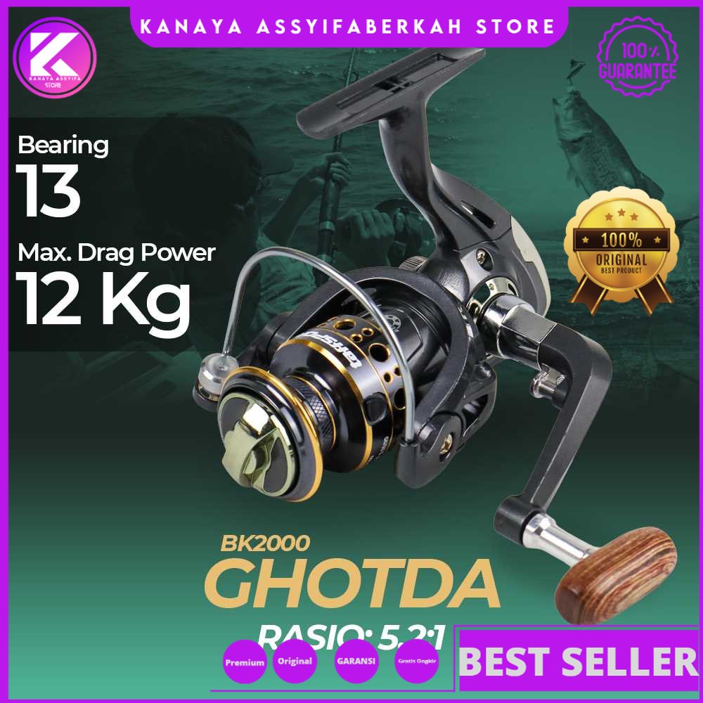 TaffSPORT GHOTDA Reel Pancing Spinning Fishing 5.2:1 BB 13 - BK2000