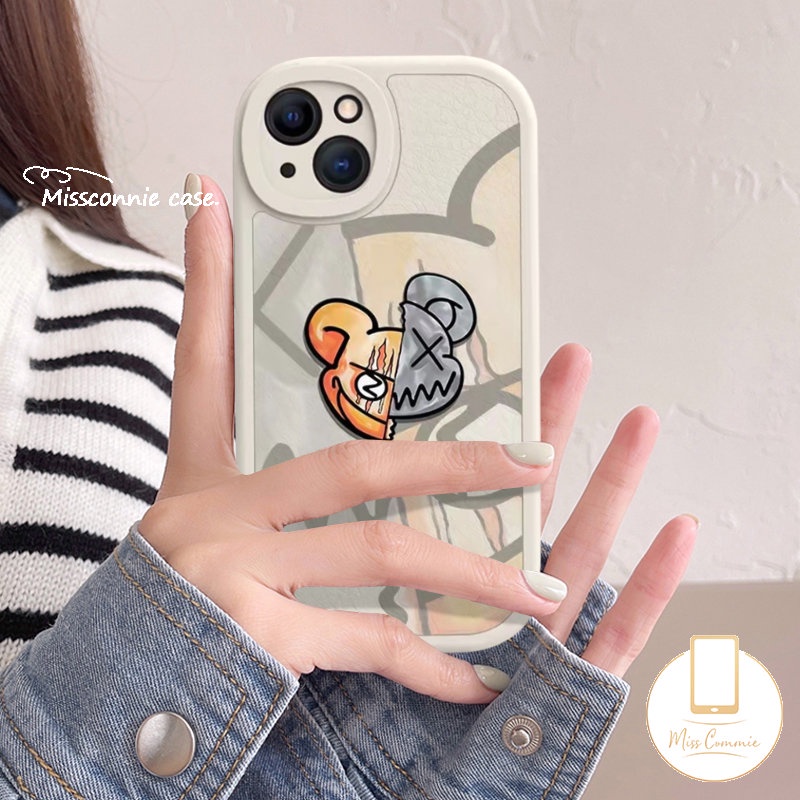 IPHONE Case Kompatibel Untuk Iphone11 13 12 14 Pro Max 7Plus XR X XS Max 7 6s 8 6 Plus SE 2020 Pasangan Tpu Lembut Trendi Merek Kartun Lucu Beruang Keras Ponsel Cover