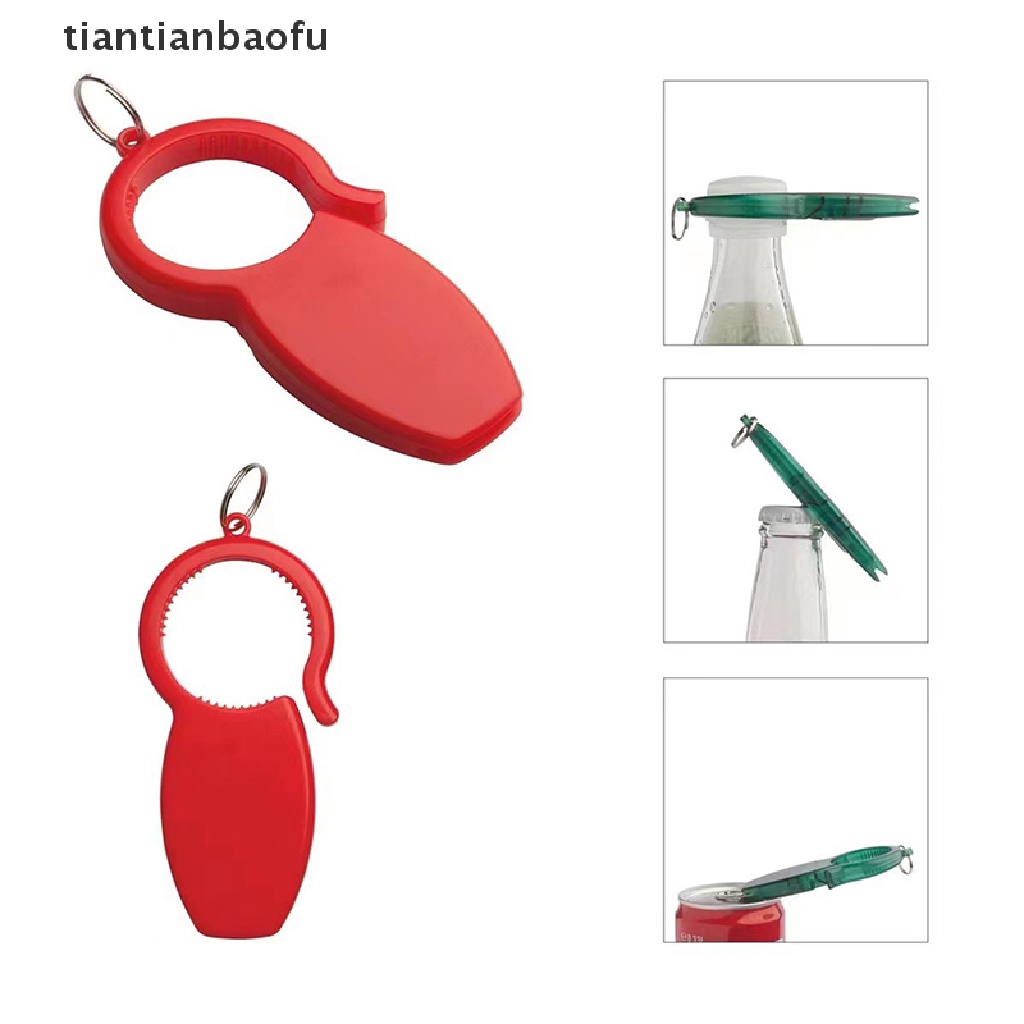 [tiantianbaofu] 3in1 Beer Can Opener Keychain Alat Pembuka Botol Minuman Tempel Dinding Butik