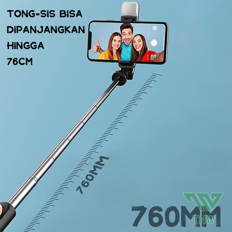 3 IN 1 Wireless Bluetooth Mini Selfie Stick Tongsis Bluetooth Tripod LED Fill Light TONGSIS