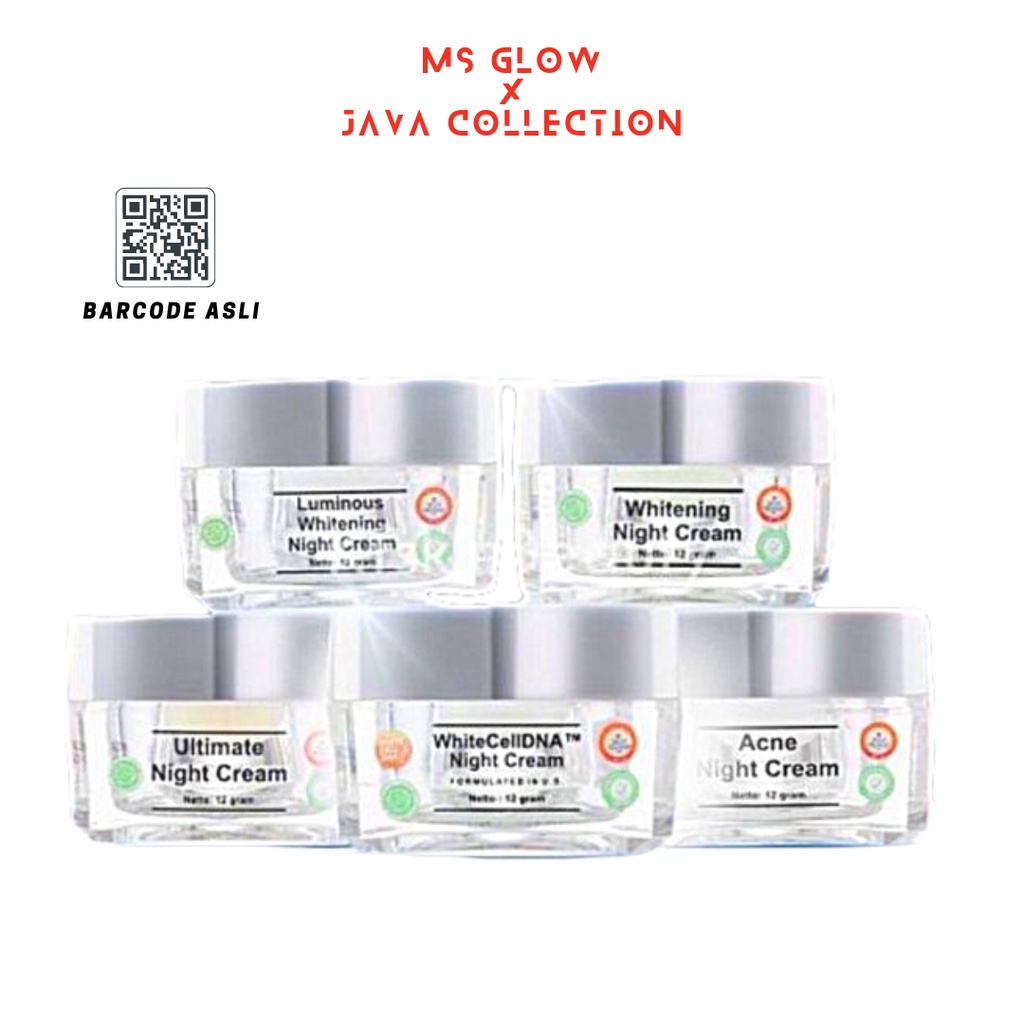 [ ECER ] Ms glow Cream malam ms glow luminous whitening ultimate acne Night Cream