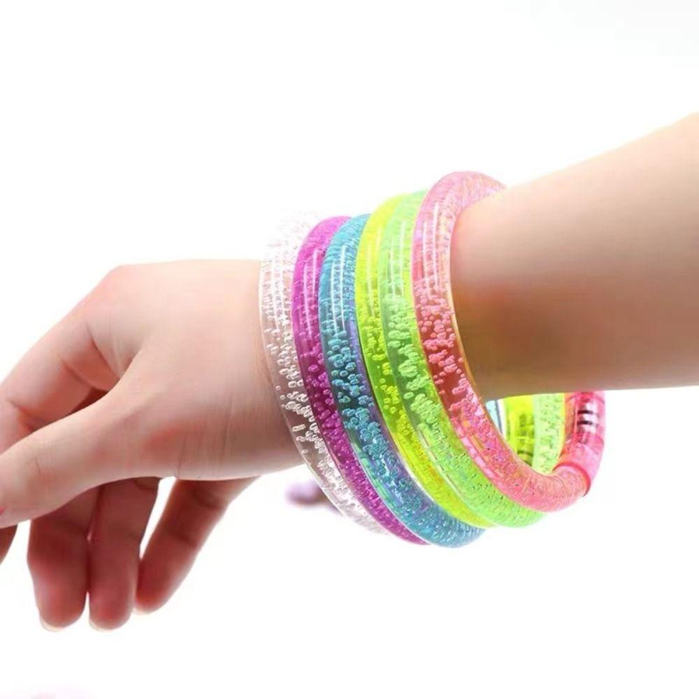 NEEDWAY Needway Flash Gelang Perlengkapan Pesta Warna-Warni Bercahaya Gelang Elektronik Led Flash Gelang Tali Pergelangan Tangan Glow In The Dark Mainan Anak Led Flash Color Bubble Bracelet