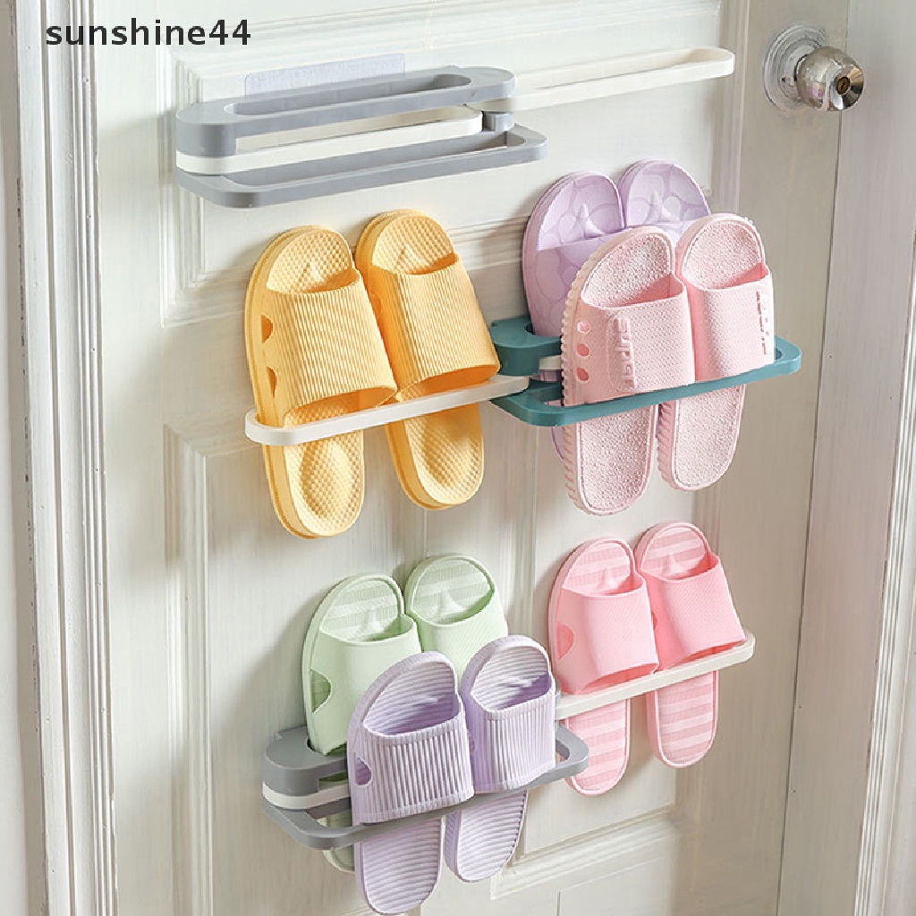 Sunshine 3in1 Rak Sepatu Sandal Sandal Gantungan Tempel Dinding Rak Penyimpanan Lipat ID