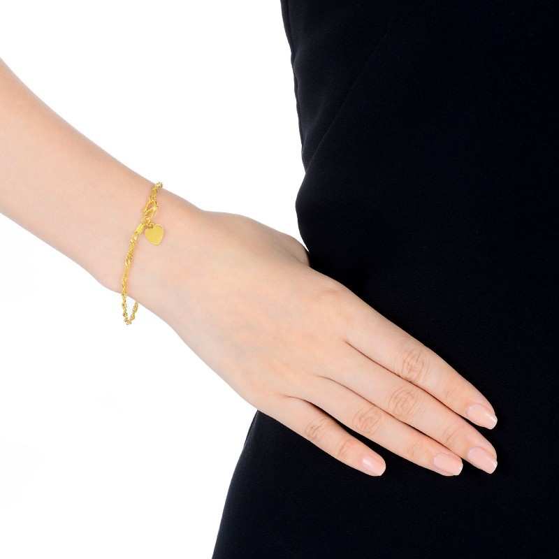 Goldkingdom Fashion Perhiasan Aksesoris Ready Stock Berlapis Emas Gelang Wanita Gelombang Samping Riak Air Emas Perhiasan Pernikahan