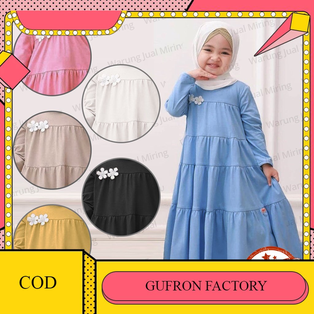 Gamis Anak Susun 1-13 Tahun Model Bahan Voxy Melar Balita Batita Murah Kids Kecil Perempuan Cewe Cew