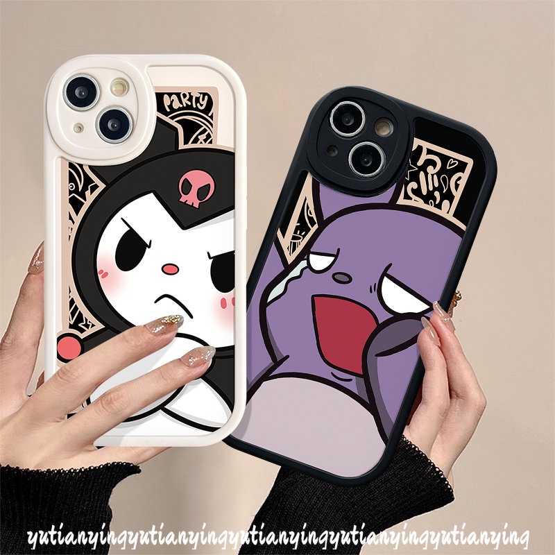 Soft Tpu Back Case Kompatibel Untuk IPhone 7Plus 11 13 12 14 Pro Max 6 7 8 6s Plus XS X XR Max SE 2020 Couple Kartun Lucu Kuromi Baku Cover