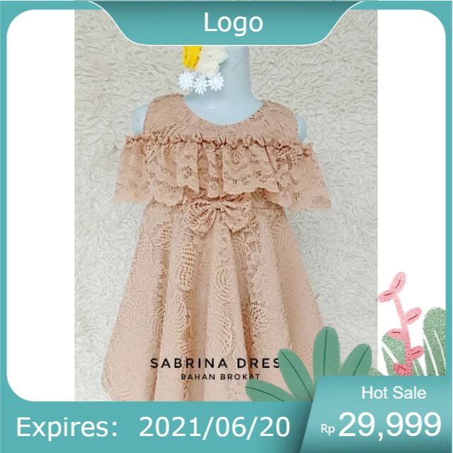 DRESS SABRINA BROKAT / MINI DRESS/BAJUNIK/  ANAK & DEWASA