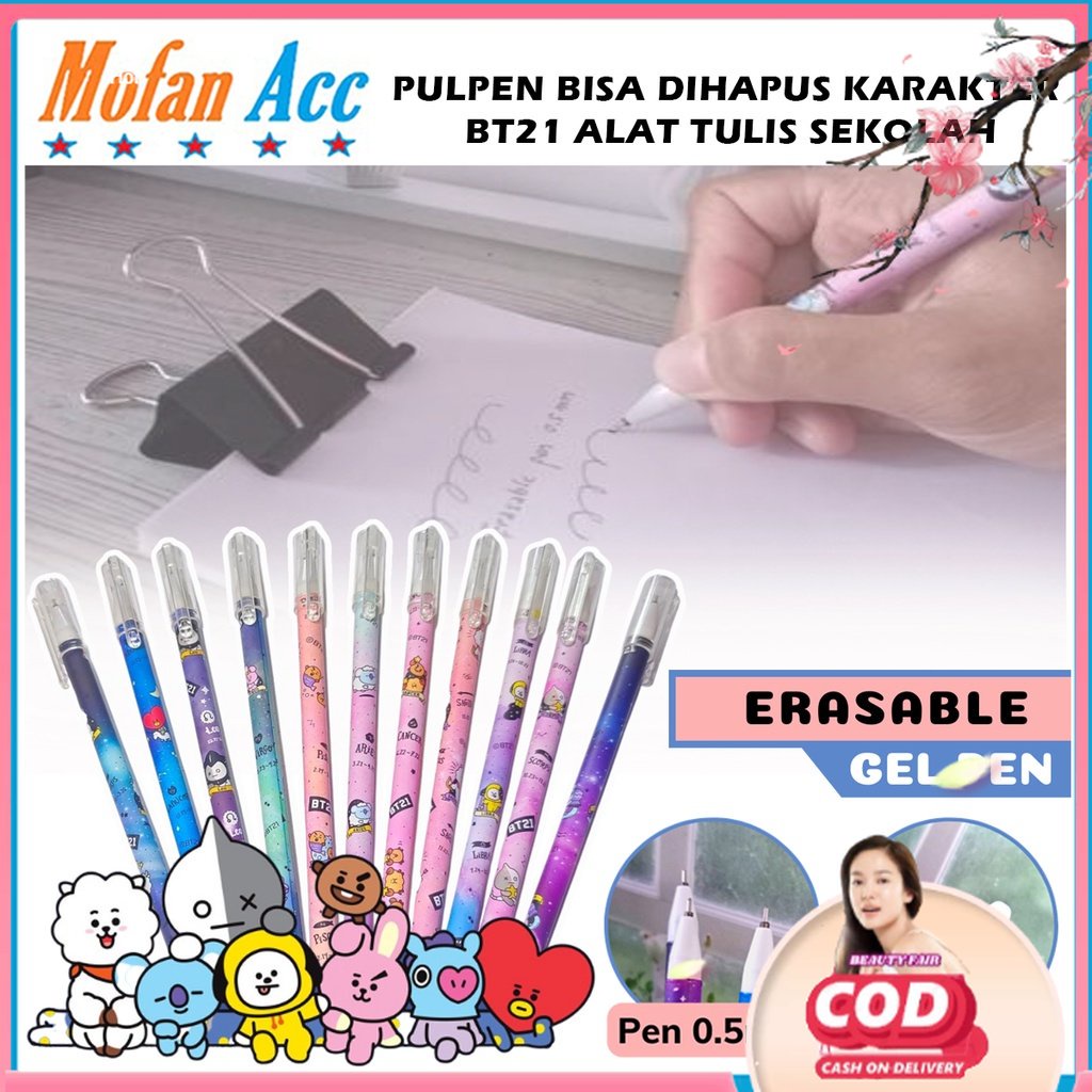 

[BF] PULPEN GEL DAPAT DIHAPUS KARAKTER BT21 ZODIAK SERIES - BOLPEN PENA AJAIB ALAT TULIS SEKOLAH KANTOR HB 0.5MM WONDER GEL PEN ERASABLE BALLPOINT PERLENGKAPAN MENULIS ANAK INCLUDE PENGHAPUS UNIK