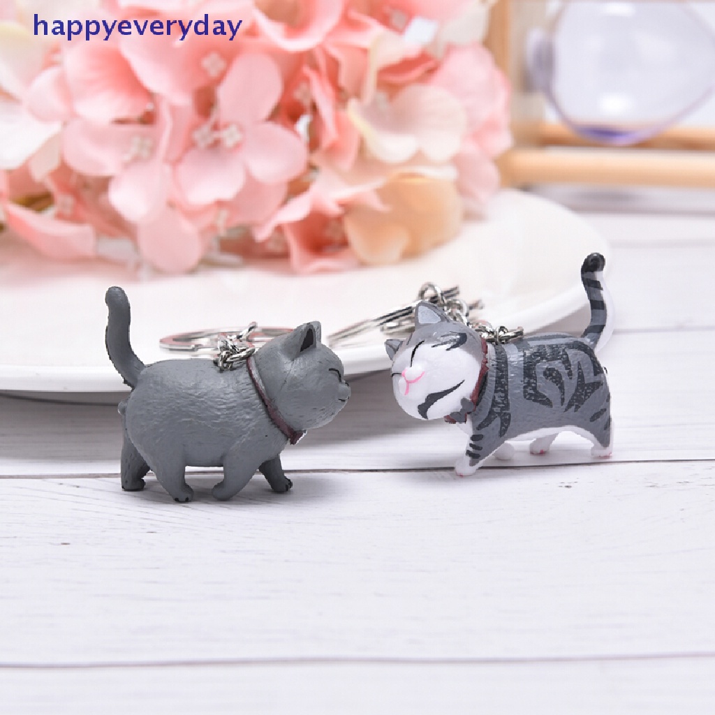 [happy] New Lovely Cat Kitten Keychain Gantungan Kunci Handbag Liontin Ornamen Hadiah Mainan Anak [ID]