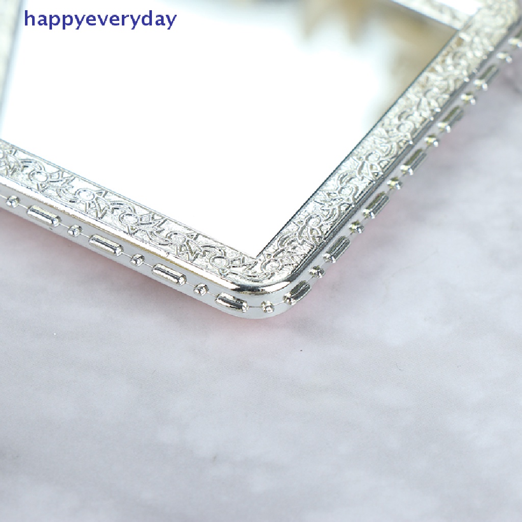 [happy] Mini Rias Compact Pocket Flowers Cermin Kosmetik Vintage Lipat Dua Sisi [ID]