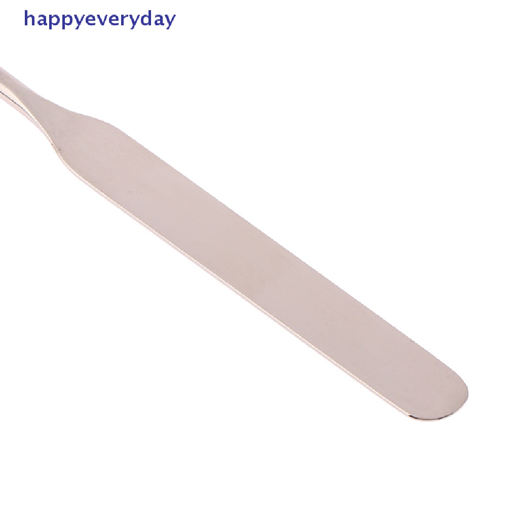 [happy] 1pc Kepala Ganda Stainless Steel Makeup Toner Spatula Nail Art Alat Pengaduk [ID]