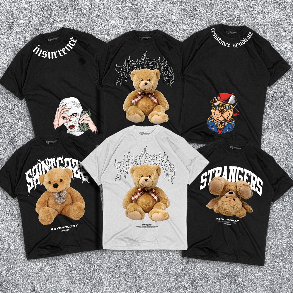 FLCLS Saintgaze - Kaos teddy bear beruang original pria wanita laki cewe lebaran t shirt vintage ani