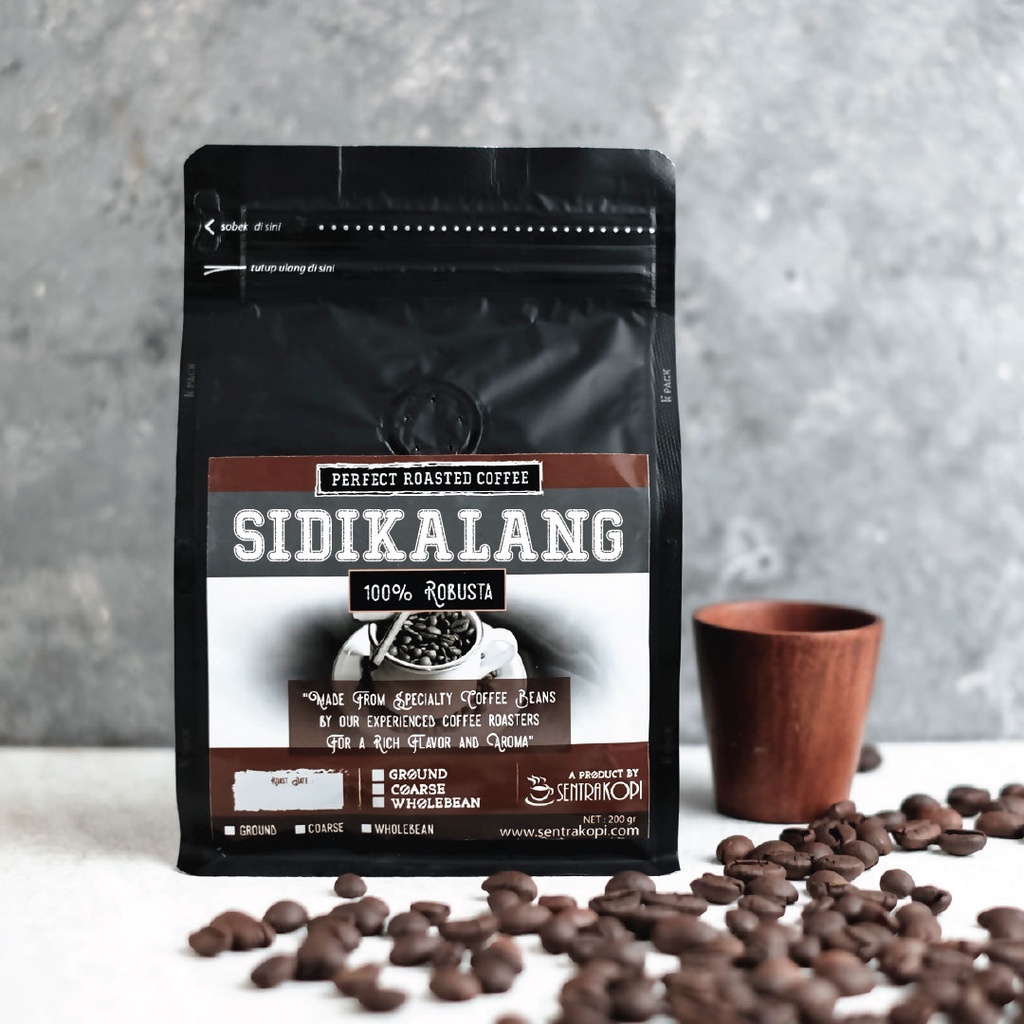 

Sentra Kopi Robusta Sidikalang 200 Gram - Bubuk / Biji - Premium Robusta Coffee