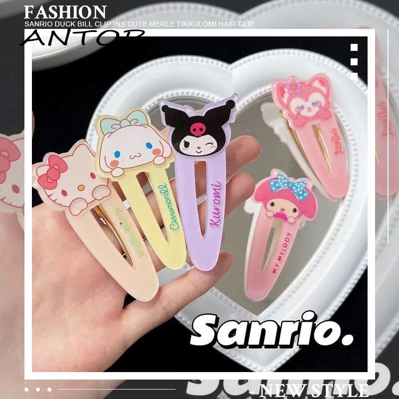 【antop】Duckbill Clip Cute Melody Kuromi Jepit Rambut Poni Side Clip Kartun Hair Clip