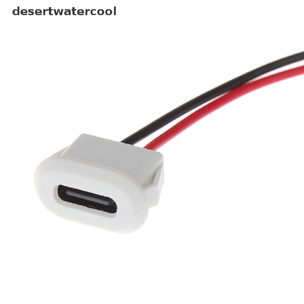 Deid 2Pin USB-C TypeC Konektor USB Tahan Air Kompresi Langsung Female Base Female Socket Charging Interface Dengan Kawat Las Soket Tahan Air Martijn