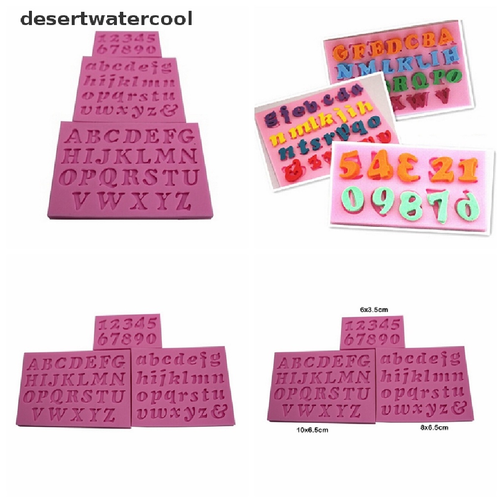Deid 3pcs Baru Mini Huruf &amp; Angka Silikon Buatan Tangan Fondant Kue Decorag DIY Cetakan Martijn