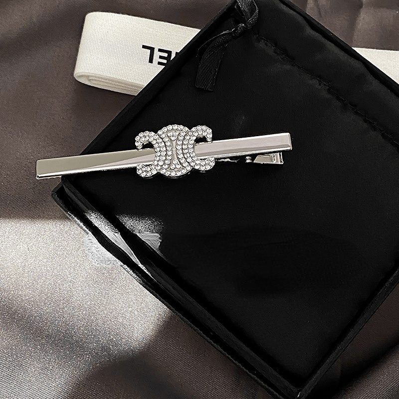 Jepit Rambut Diamond Arc De Triomphe Mewah Elegan Gaya Korea Fashion Logam Panjang Lurus Hair Clip