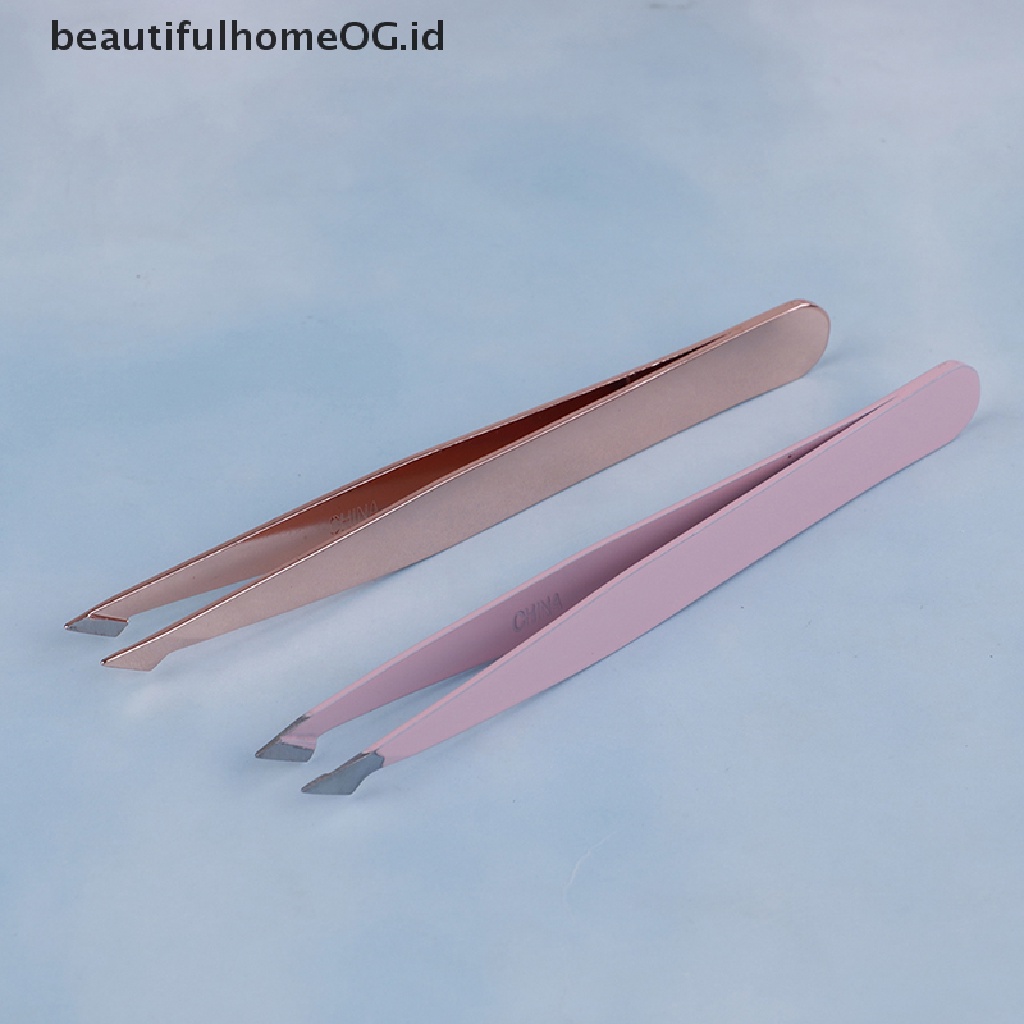 // Lebaran// Pinset Alis Miring Stainless Steel Face Hair Removal Trimmer Care **