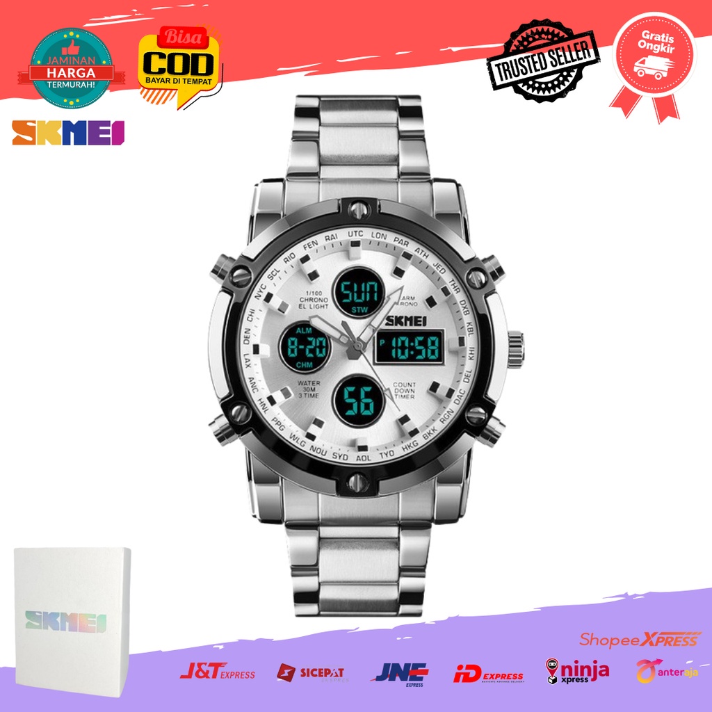 COD] Jam Tangan Double Time Digital Analog SKMEI SK1389/ SK 1389 / 1389 Water resist / Tahan Air