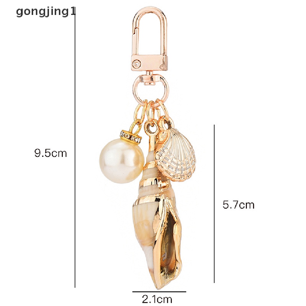 Ggg Baru Indah Keong Gantungan Kunci Mutiara Shell Rumbai Keyring Ch Perempuan Tas Ornamen Fashion Diy Aksesoris ID