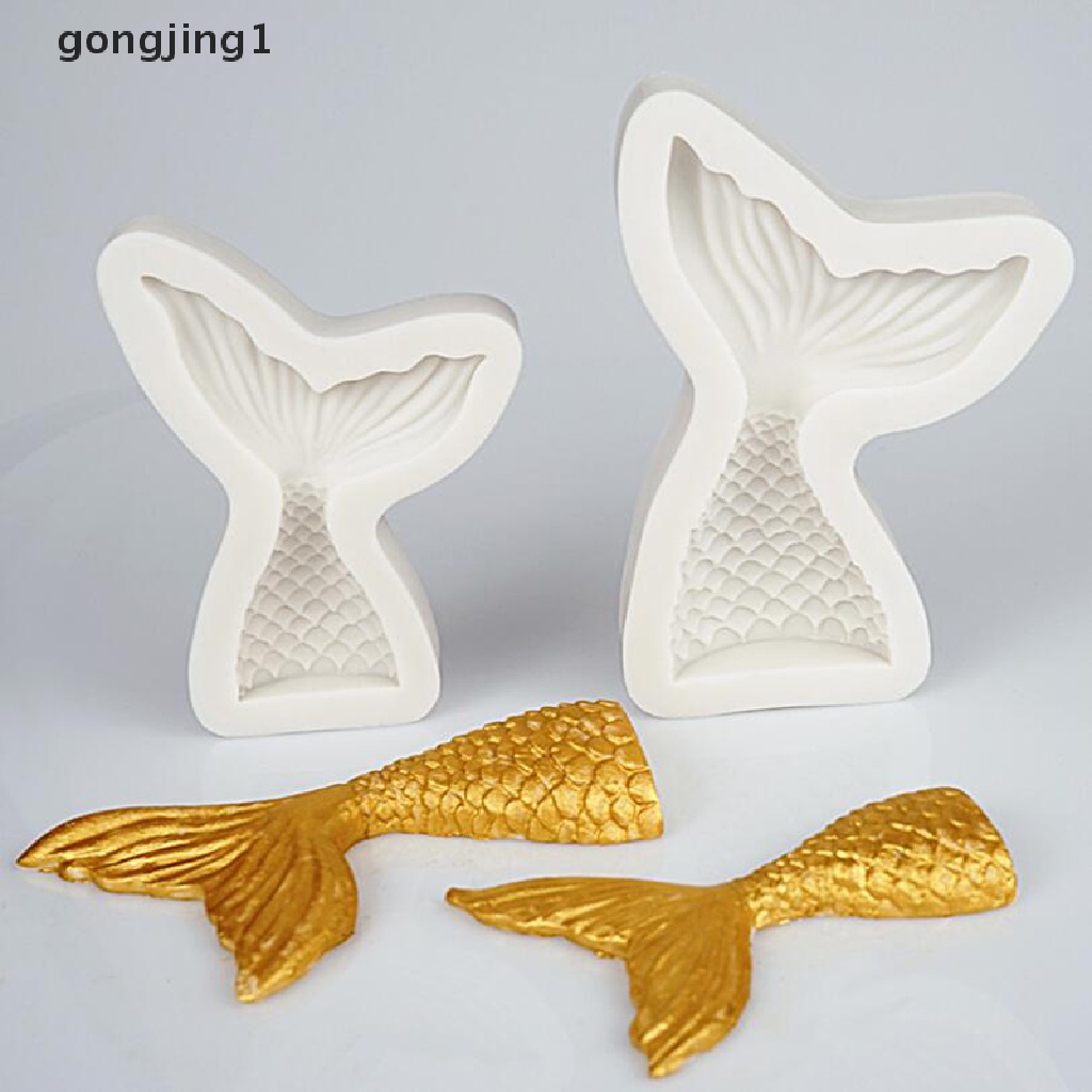 Ggg 3D Mermaid Tail Shell Bintang Laut Cetakan Silikon Fondant Dekorasi Kue Baking Mould ID