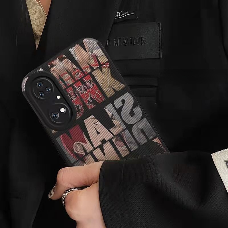 【Lamb Skin】Slum Dunk Leather Soft Case for IPhone 6S 7 Plus 8 Plus X XS XR XS Max 11 13 12 14 PRO Max 14 Plus 12 13 Mini Ins Fashion Twisted Stripe Girl Men's