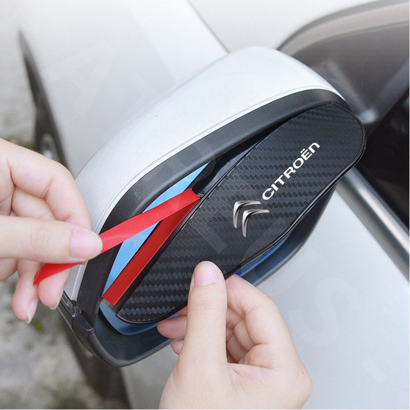 2pcs Citroen Serat Karbon Kaca Spion Mobil Hujan Alis Rainproof Cover Untuk Citroen c3 c4 c5