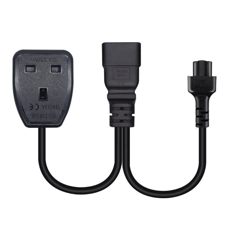 Zzz IEC320-C20 Male to IEC320-C5 +UK 13A Female Adapter Cord Y-splitter Power Line