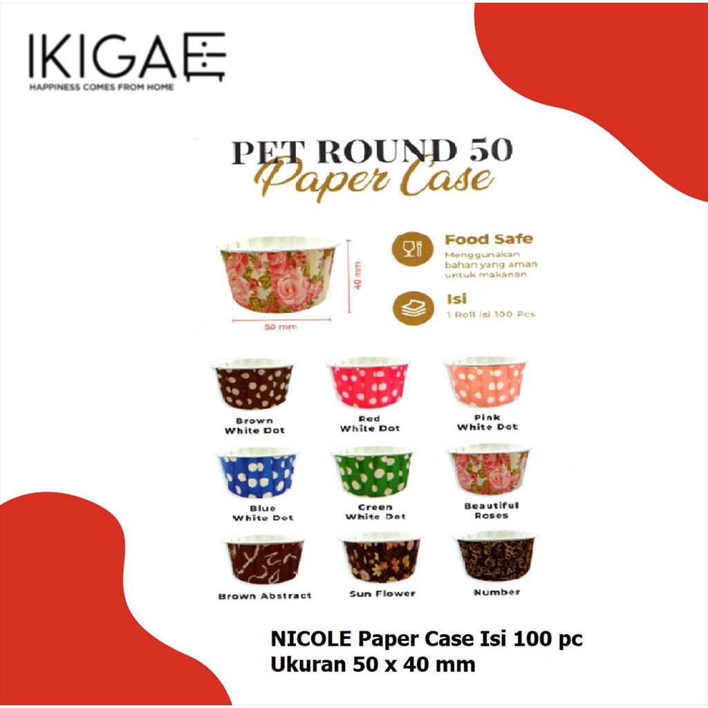 TIGERSON PHILTI CUP CAKE PET50 PAPER CASE  ISI 100 PC