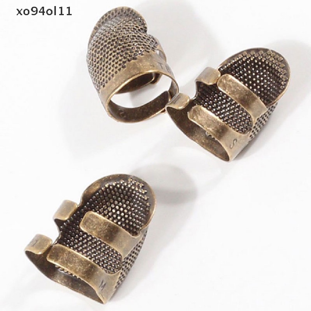 Xo Jahit Thimble Finger Protector Ring Pekerja Keras Logam Kuningan Bidal OL