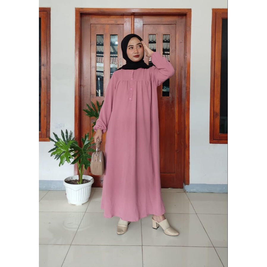 Gamis Crinkle Airflow Premium Gamis Dress Busui Friendly