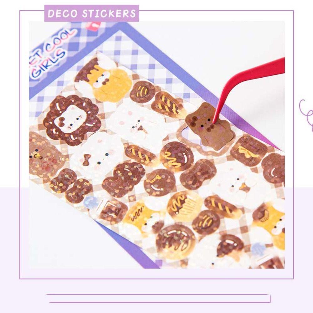 Lanfy Guka Cream Lem Sticker Scrapbooking Stiker Stationery Stiker Alat Tulis Siswa Lengkap Kotak Penyimpanan Bahan Akun Tangan Diy Bahan Storage Box Guka Sticker Set