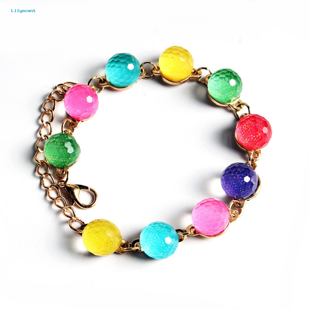 Lilyscent Fashion Cuff Bracelet Untuk Pernikahan Manik-Manik Warna-Warni Cuff Bangle Bracelet Candy Color