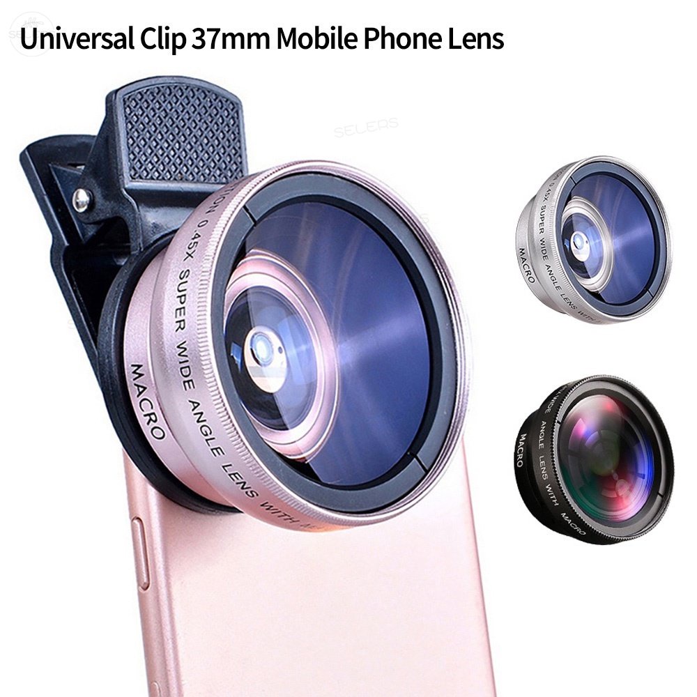 Lensa Handphone Universal Edisi Profesional 0.45x 49uv Klip 37mm Ultra Wide angle+Macro 2-in-1 Wide-angle Lens