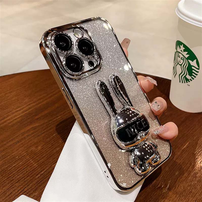 Premium aesthetic Kartun Kelinci Putih case iPhone 14 pro Max14 plus case iPhone 13 12 pro Max14 plus Kamera Mewah Perlindungan Lensa TPU Bening shockproof soft case