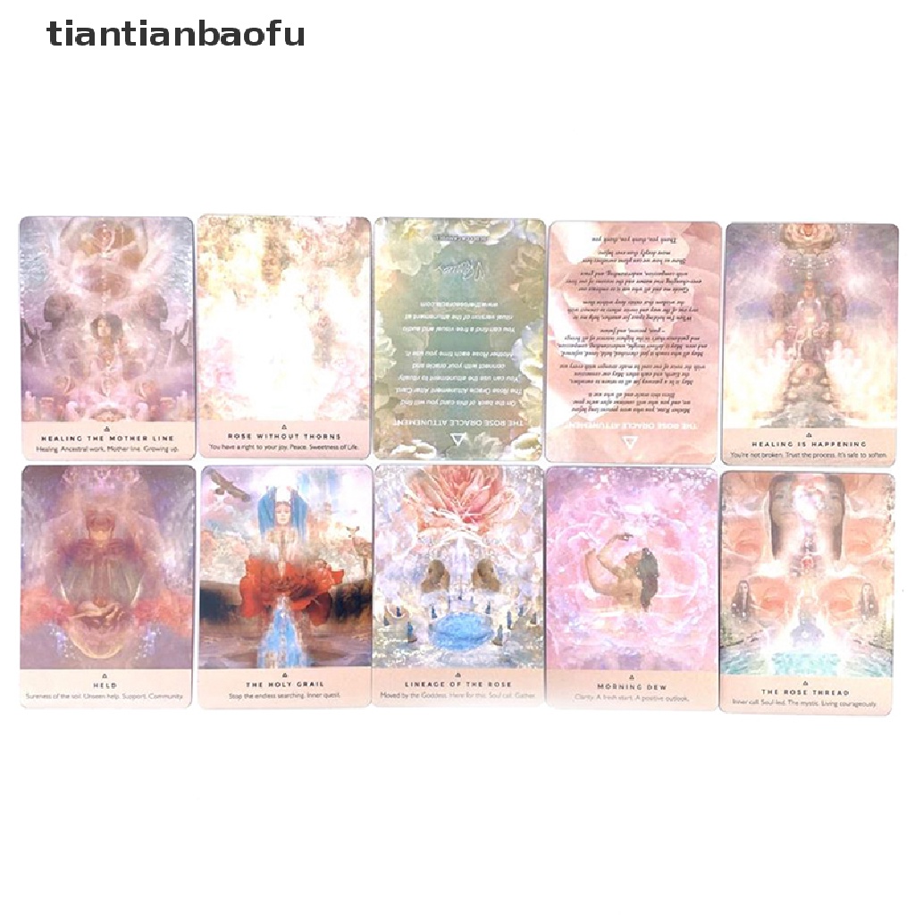 [tiantianbaofu] Kotak Besi The Rose Oracle Card Tarot Ramuan Ramalan Deck Party Game w/Butik Manual