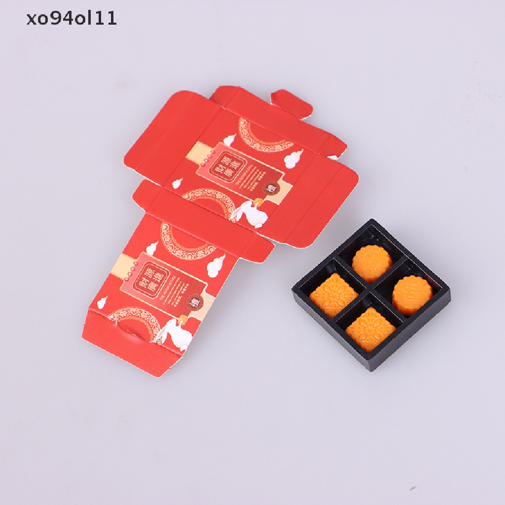 Xo 1set1 /12Rumah Boneka Miniatur Resin Kue Bulan Simulasi Makanan Model Dessert DIY OL