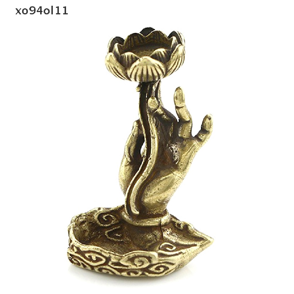 Xo Dupa backflow Tembaga Murni Buddha Tangan lotus Kuningan incense frame Dupa Zen OL