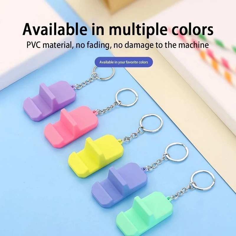 Gantungan Hp Mini Universal Portabel Gantungan Kunci Plastik Bahan PVC Kreatif Desktop Lazy Bracket Ornamen Hias Gantungan Kunci Liontin Untuk Telepon
