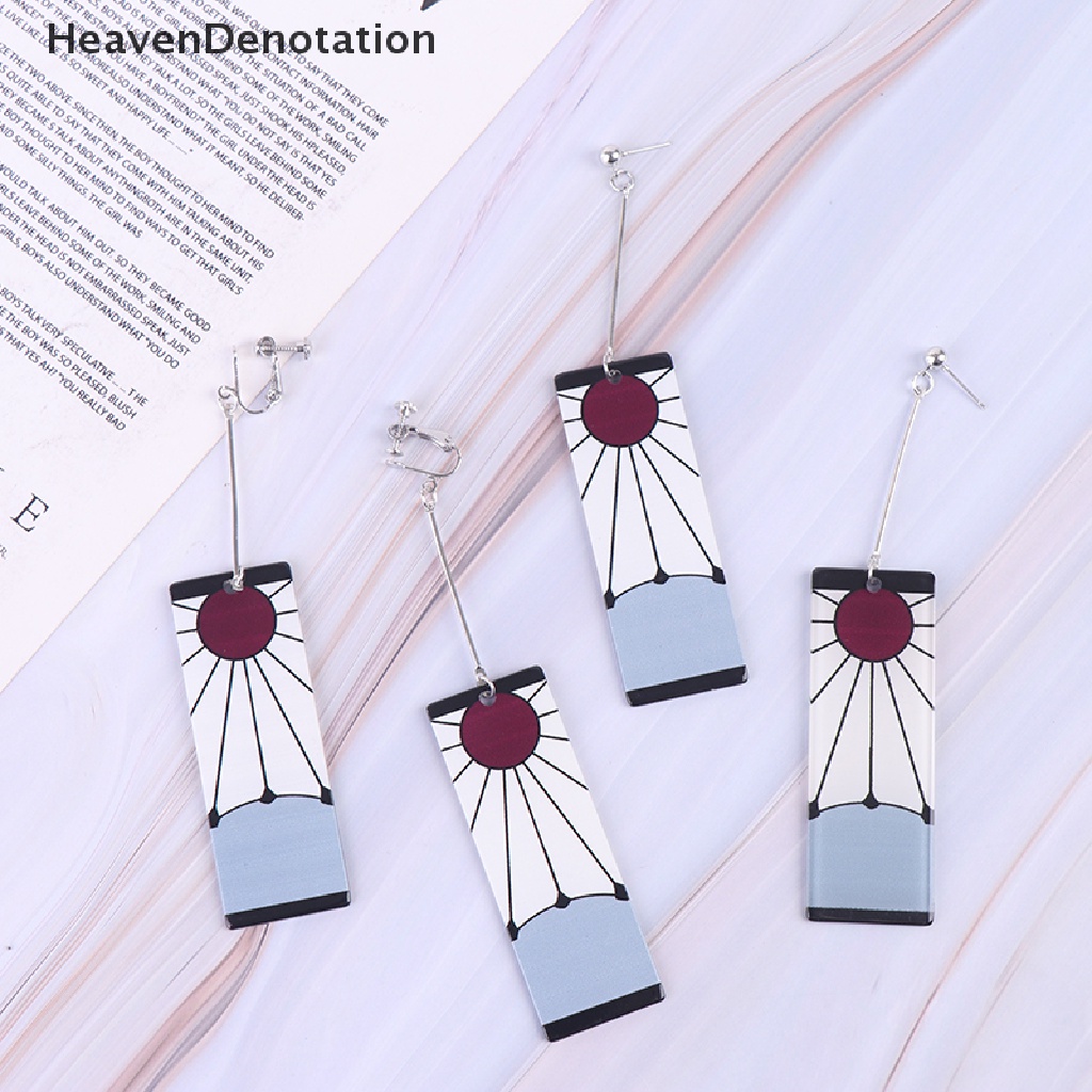[HeavenDenotation] Anting Tanjiro Fashion Anime Cosplay Props Drop Anting Panjang Untuk Perhiasan Gadis HDV