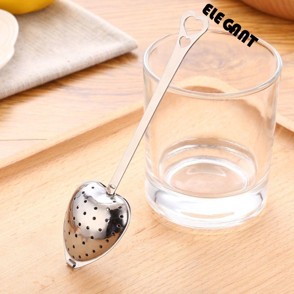 [Elegan] Tea Infuser Mug Teko Teh Daun Longgar Berbentuk Hati Dengan Handle Herb Filter