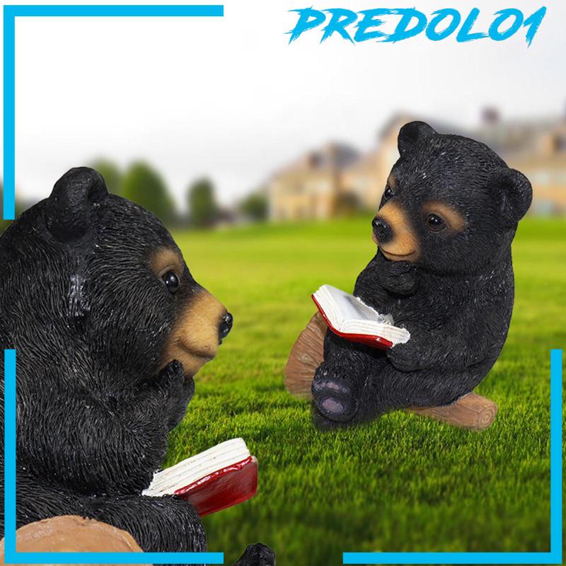 [Predolo1] Taman Black Bear Decor Patung Hadiah Tahan Lama Untuk Balkon Pindah Rumah Outdoor