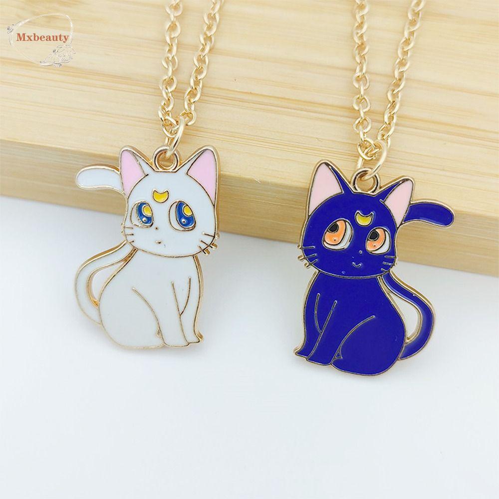 Mxbeauty Wanita Kalung Pesona Indah Rantai Klavikula Desain Niche Kucing Tergantung Sweater Rantai Gadis Sederhana Choker