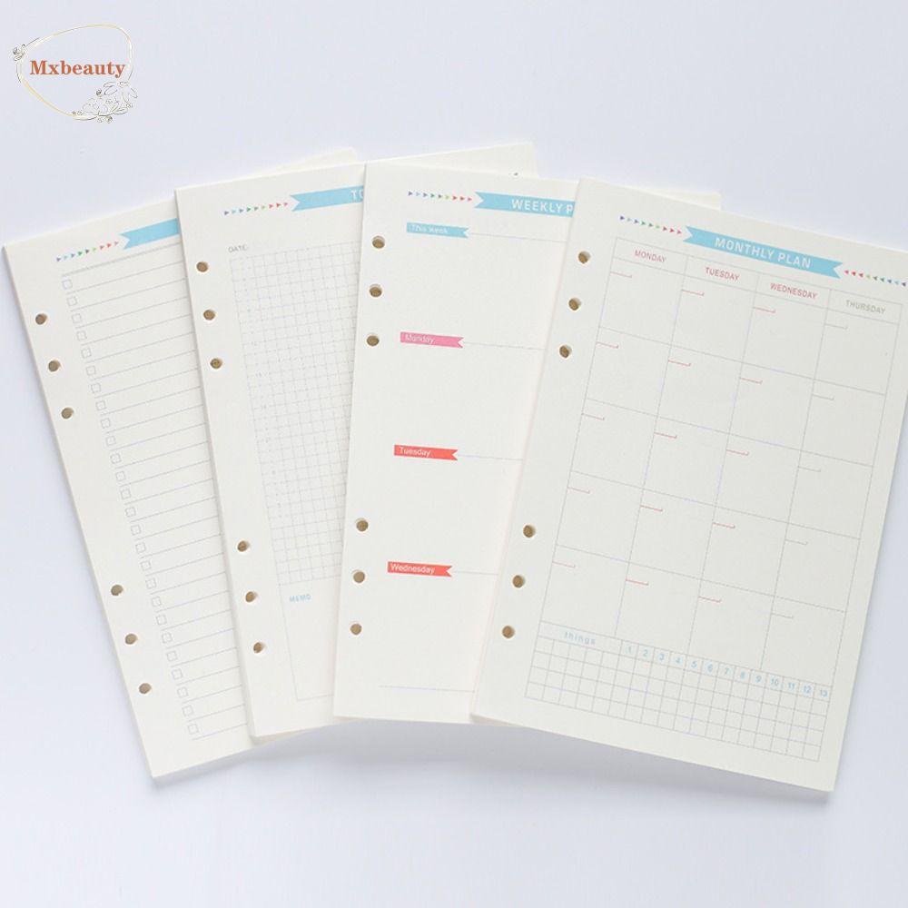 Mxbeauty A6 Loose Leaf Inside Paper Work Planning Diary Jurnal Manajemen Waktu Alat Tulis Paper Weekly Monthly Planner Habit Budidaya Refill Halaman Dalam