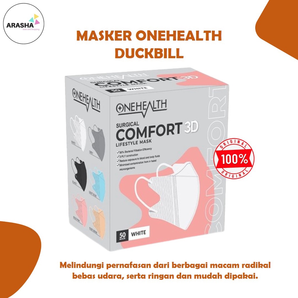 ONEHEALTH ONE HEALTH DUCKBILL MASKER 50 PCS - Masker OneHealth Duckbill